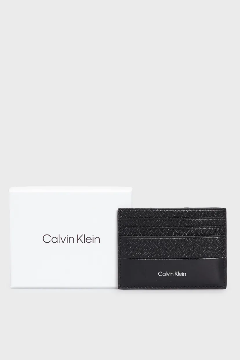 Чоловічий чорний шкіряний кардхолдер CK MUST CARDHOLDER 6CC 5