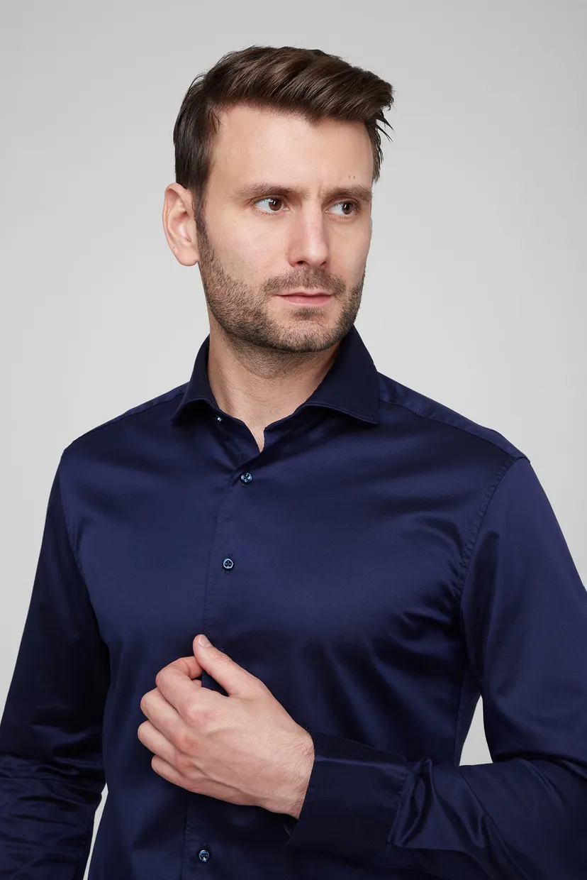 Чоловіча темно-синя сорочка SLIM FIT 3