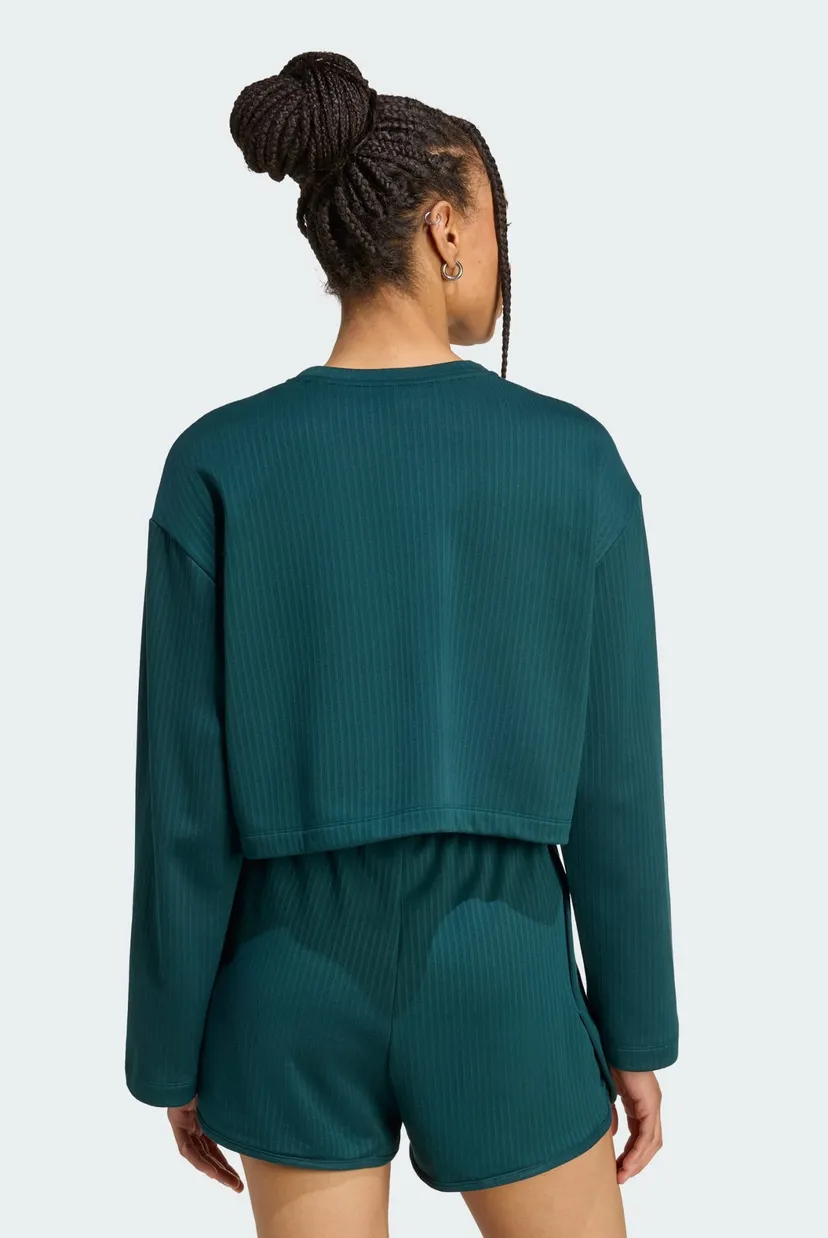 Жіночий темно-зелений лонгслів Essentials Winterized Wide Rib