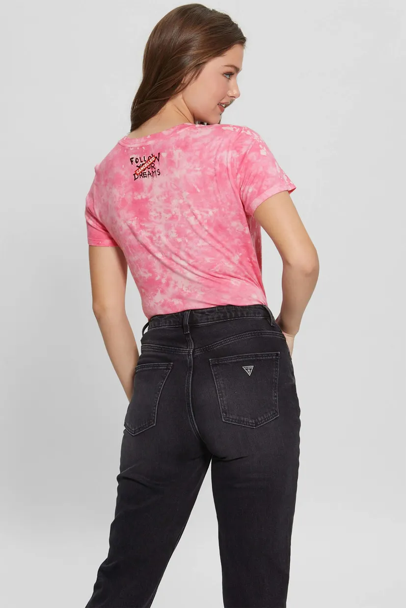 Жіноча рожева футболка Guess x Brandalised 3