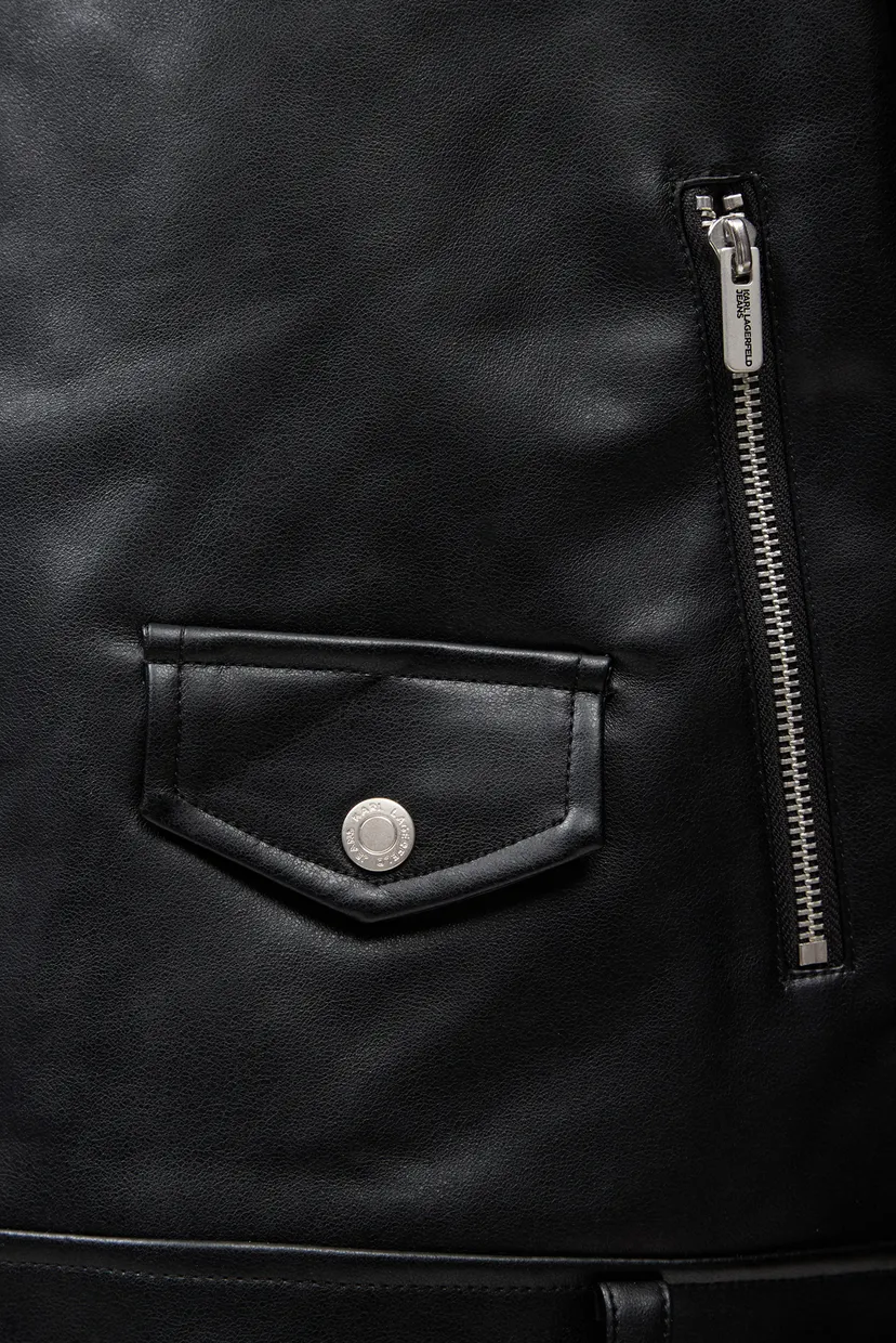 Чоловіча чорна косуха KLJ REGULAR FAUX LEATHER JKT 5