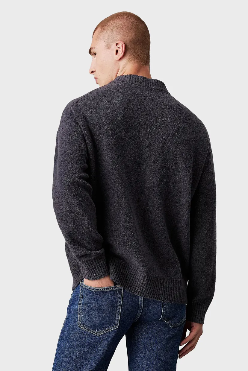 Чоловічий темно-сірий пуловер BOUCLE V-NECK 3