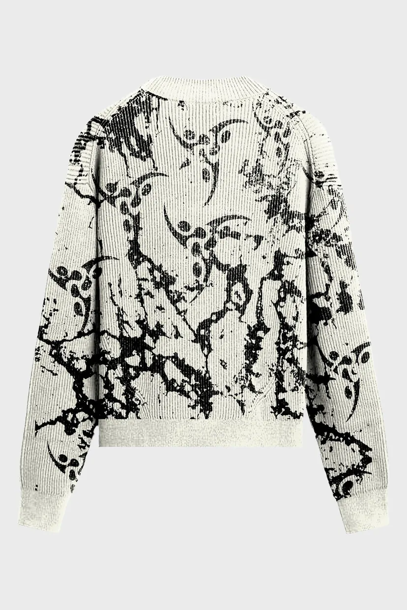 Білий джемпер з візерунком DELTA KNIT (унісекс) 7