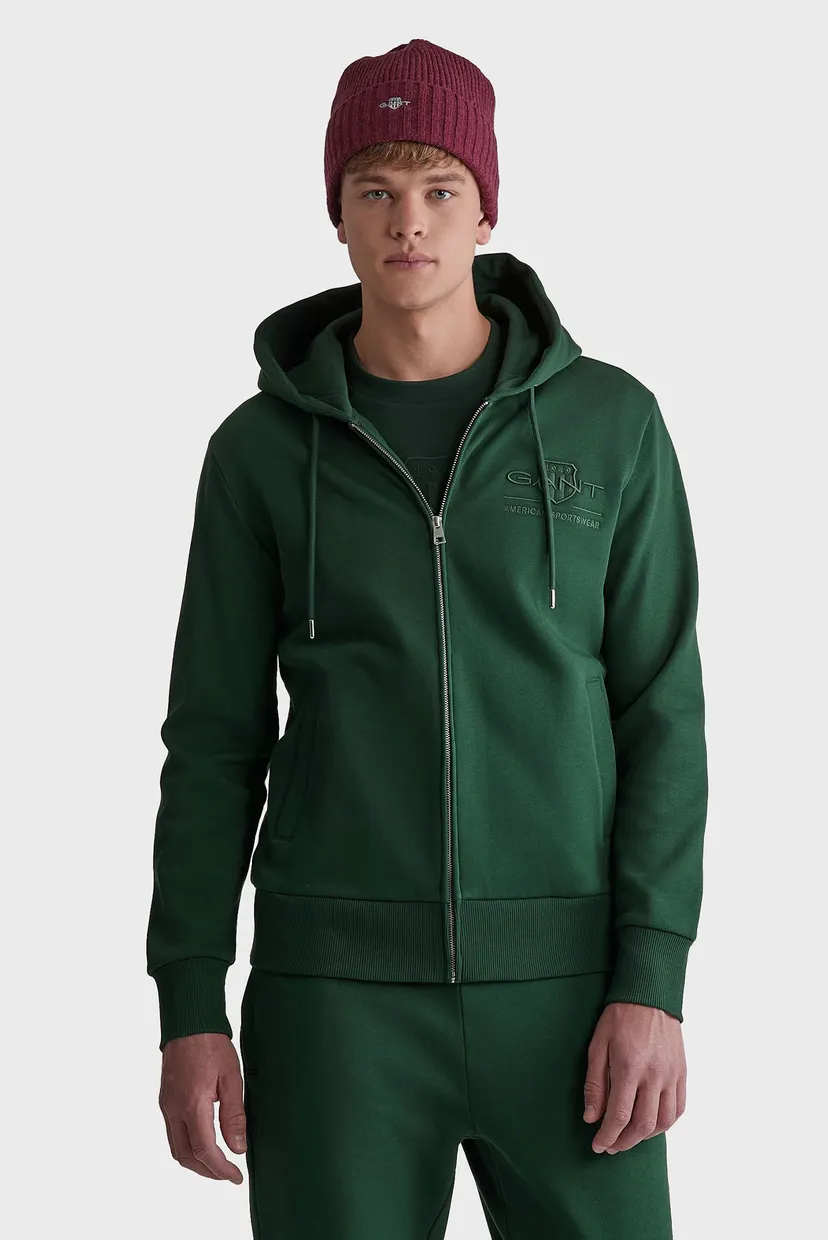 Чоловіче зелене худі REG TONAL SHIELD FULL ZIP 3