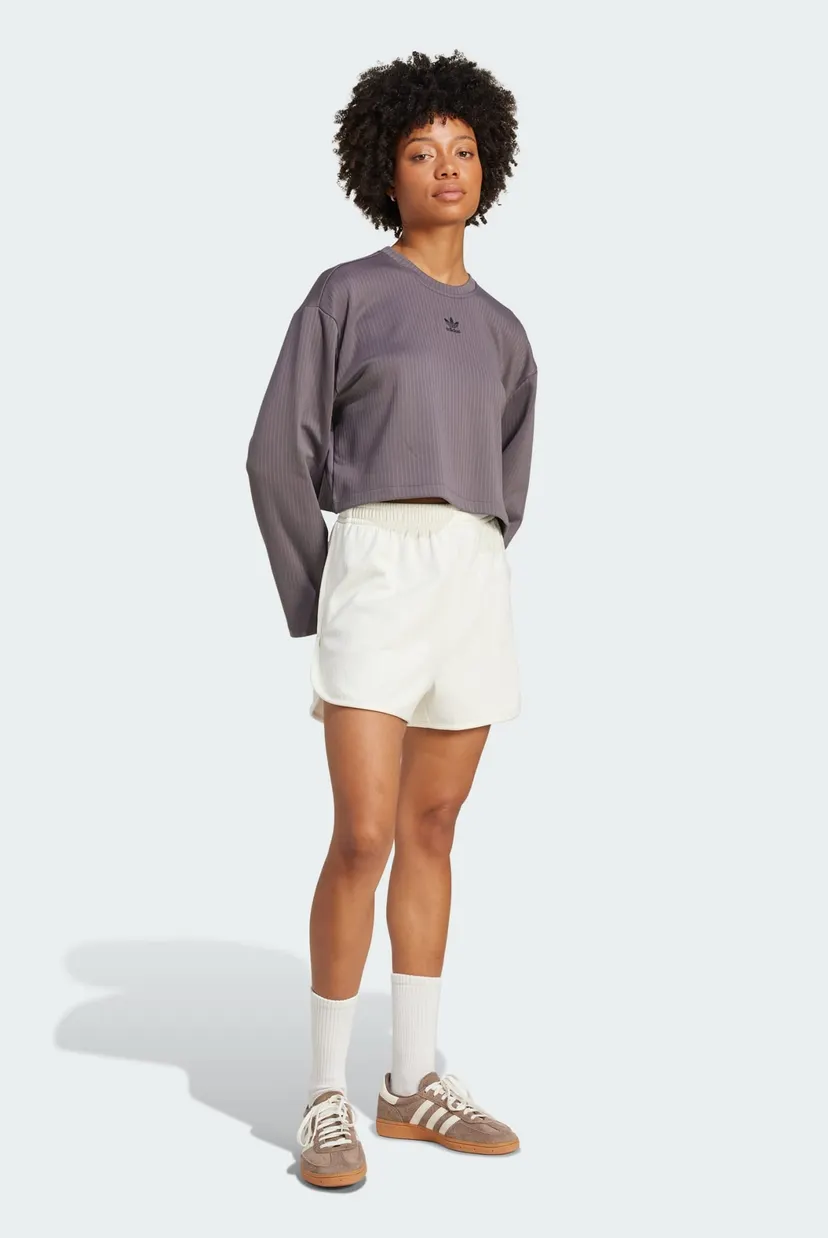 Женский серый лонгслив Essentials Winterized Wide Rib adidas
