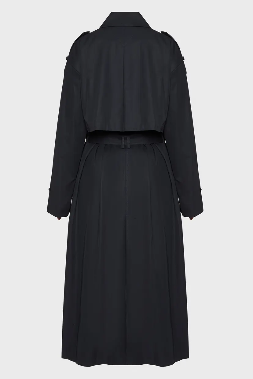 Жіночий темно-синій тренч OVERSIZED TRENCH COAT 7