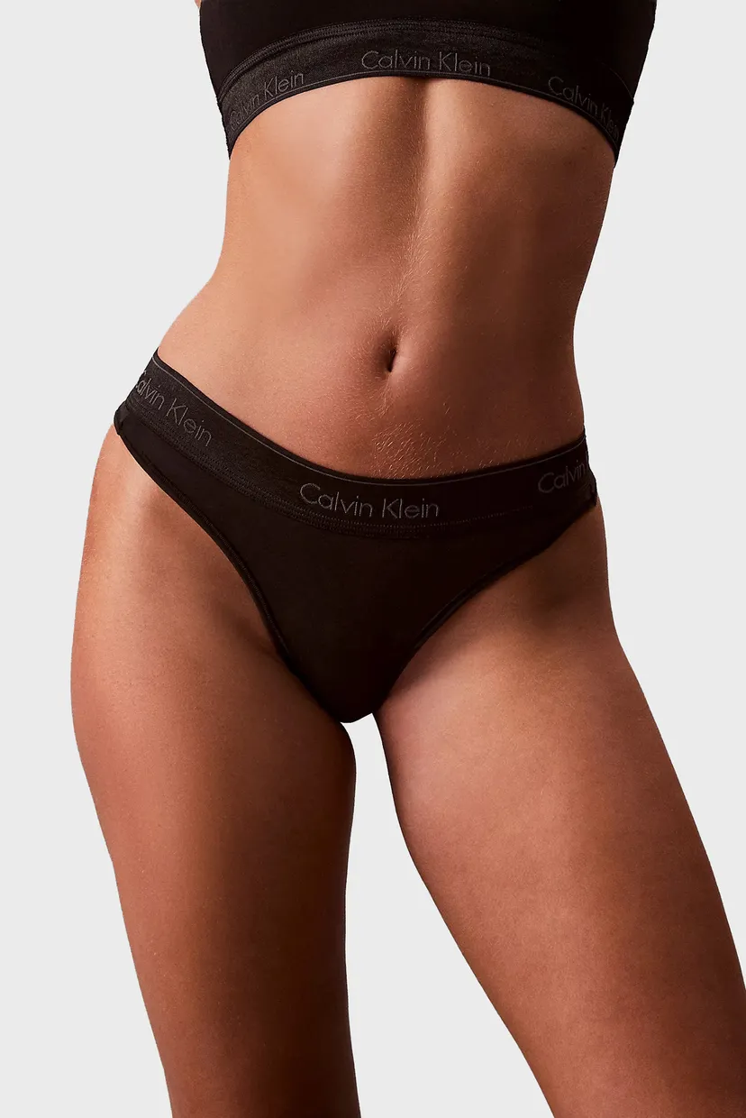 Женские черные трусики THONG 5