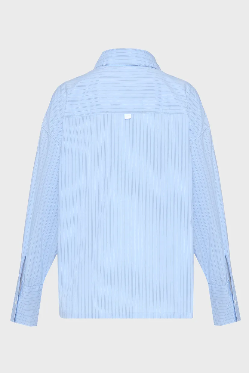 Жіноча блакитна сорочка у смужку BUTTON DOWN 9