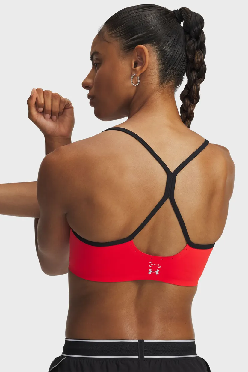 Жіночий червоний топ UA Halo Bonded Bra 4