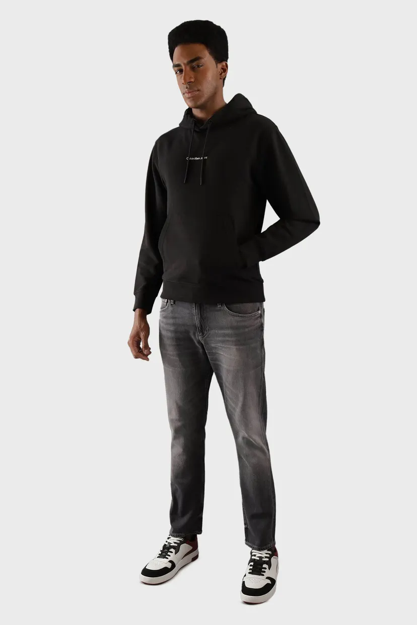 Мужское черное худи GRID MONOGRAM HOODIE 3