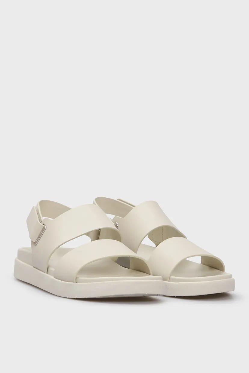 Жіночі білі шкіряні сандалі FLAT SANDAL EYELET 3