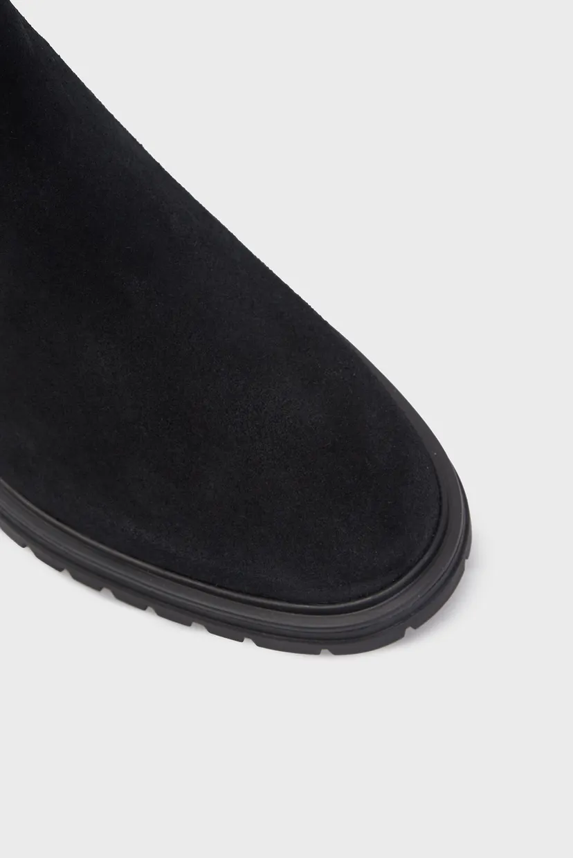 Женские черные замшевые ботильоны FLAG MID HEEL SUEDE 4