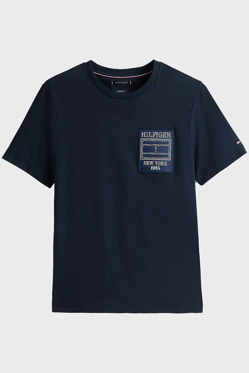 Чоловіча темно-синя футболка HILFIGER OUTLINE FLAG 5