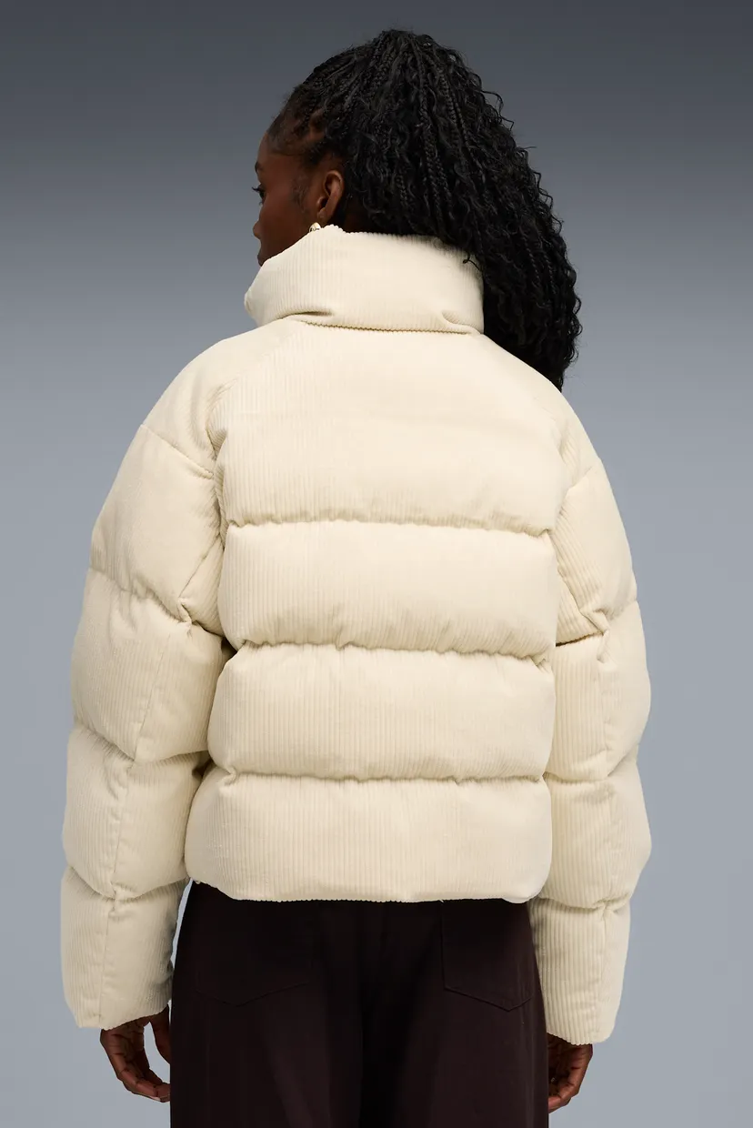 Жіноча біла вельветова куртка  Wardrobe Essentials Corduroy Puffer Jacket Women 3