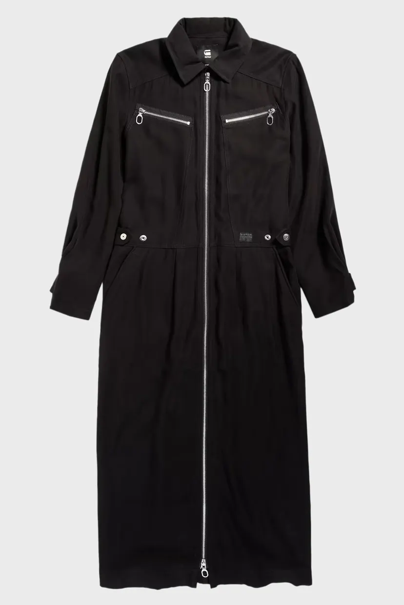 Женское черное платье Zip through dress 4