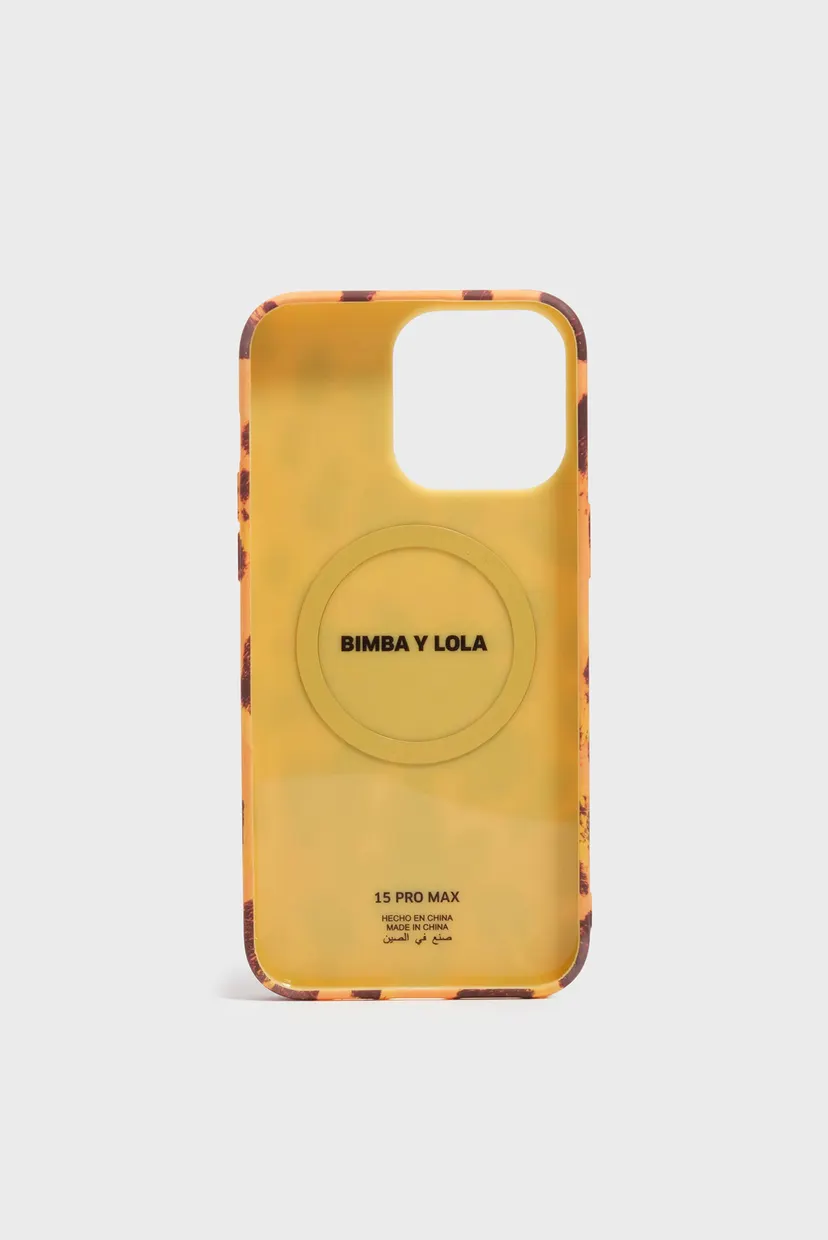 Женский оранжевый чехол с узором для iPhone 15 Pro Max 3
