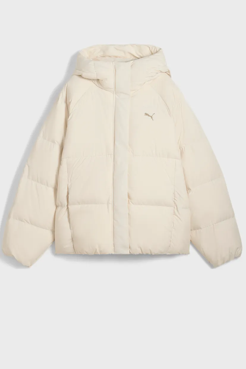Женский белый пуховик Hooded Down Puffer Jacket Women 4