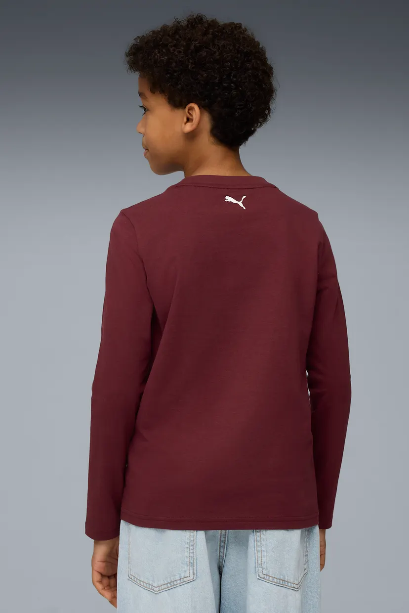 Дитячий бордовий лонгслів Super PUMA Graphic Long Sleeve Tee Youth 3