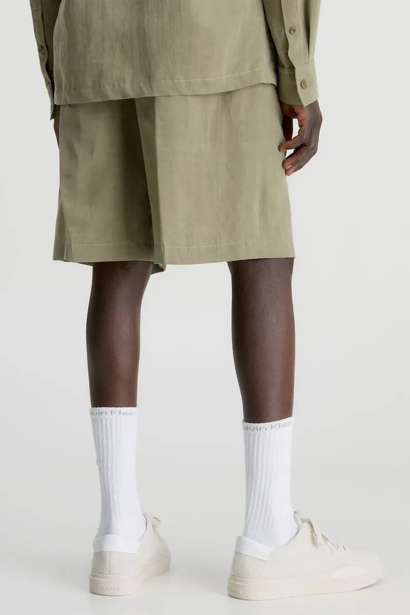 Чоловічі оливкові шорти LINEN VISCOSE SHORTS 3