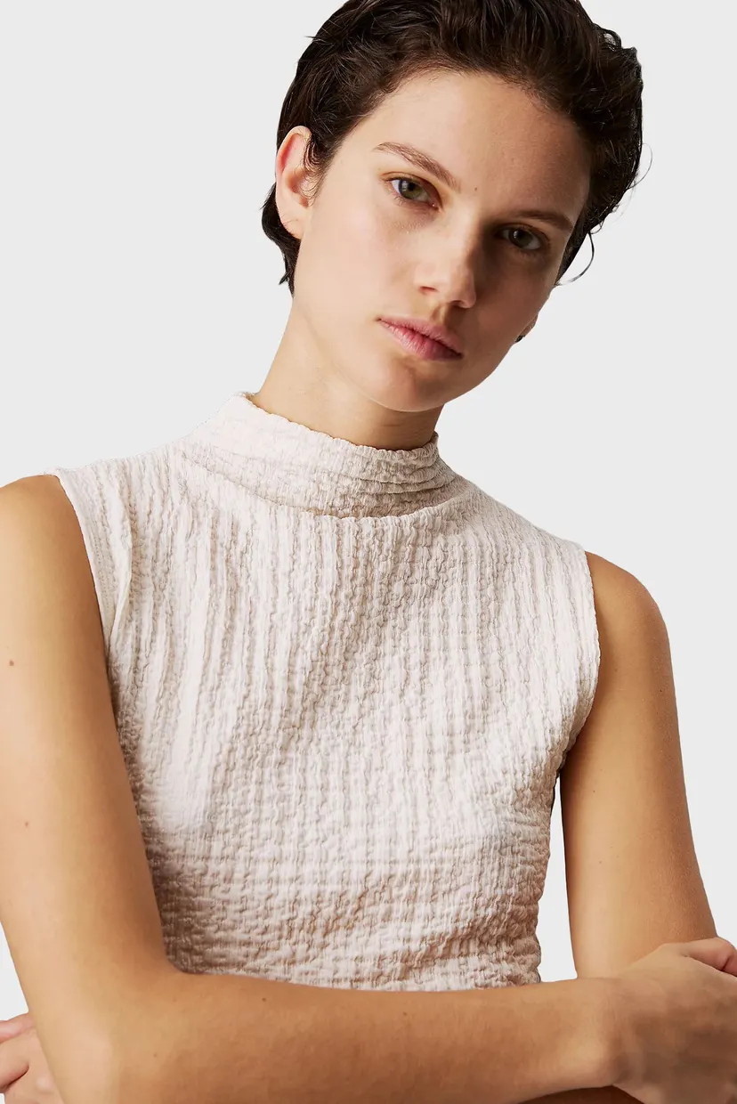 Женское белое платье CRINKLE JERSEY ANKLE DRESS 3