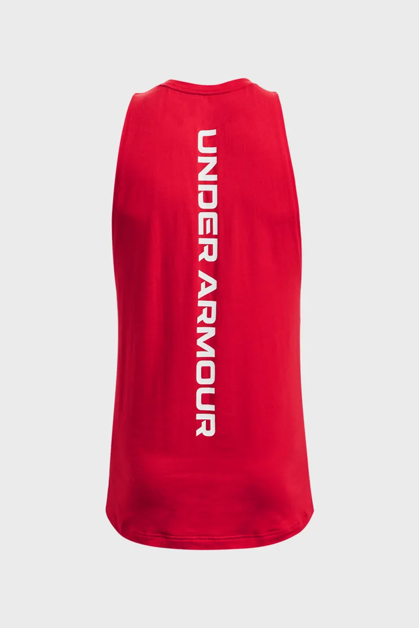 Мужская красная майка UA BASELINE COTTON TANK 6