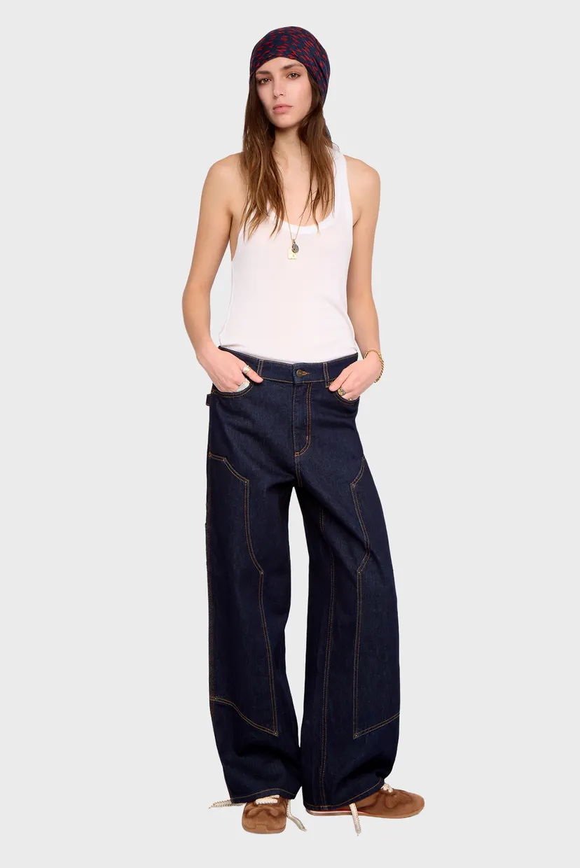 Женские темно-синие джинсы Perya 4