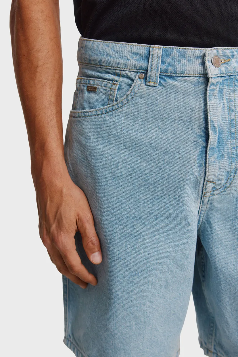 Мужские голубые джинсовые шорты straight fit 5