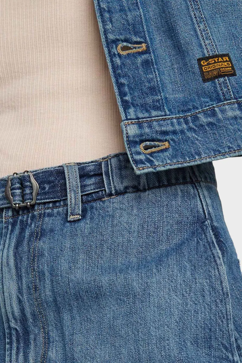 Женская синяя джинсовая юбка Belted Cargo Long 4