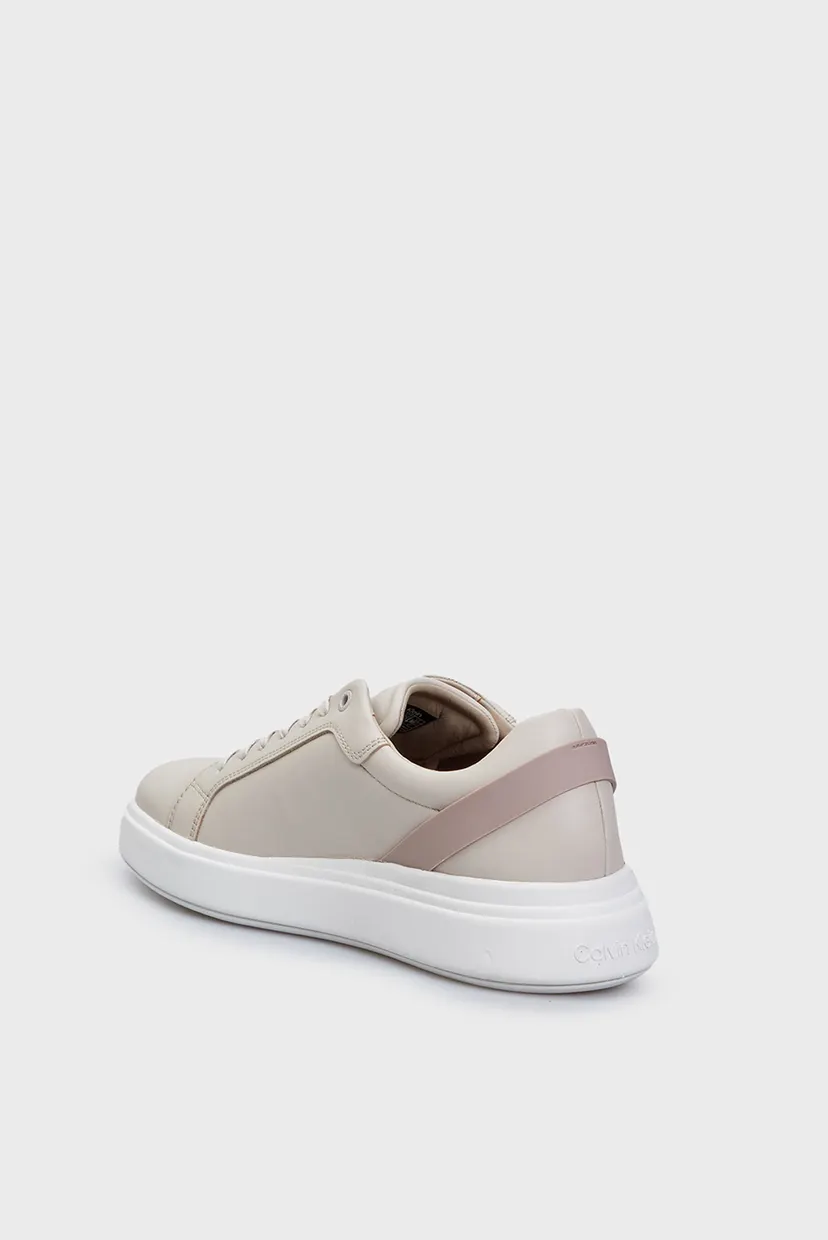 Мужские бежевые кожаные сникерсы LOW TOP LACE UP W/ STRIPE 5