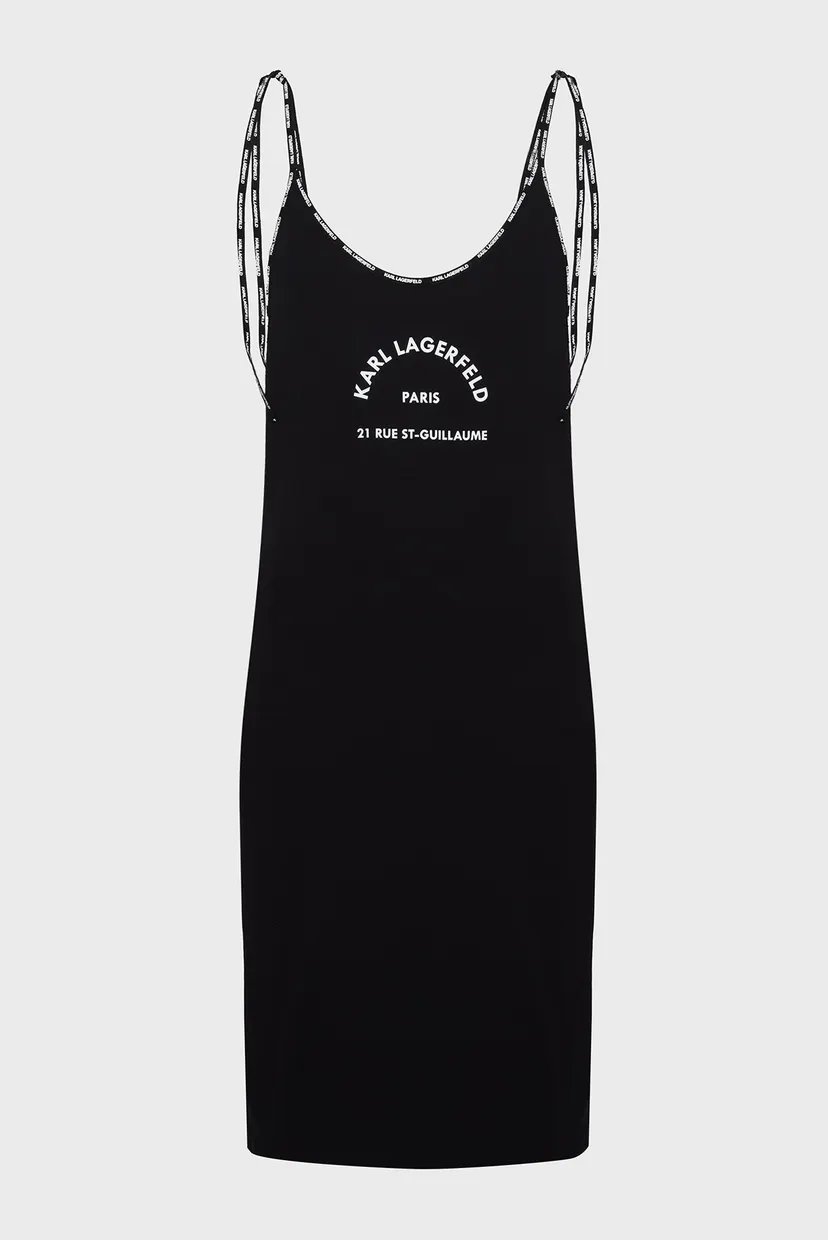 Жіноча чорна туніка LOGO SHORT BEACH DRESS 5