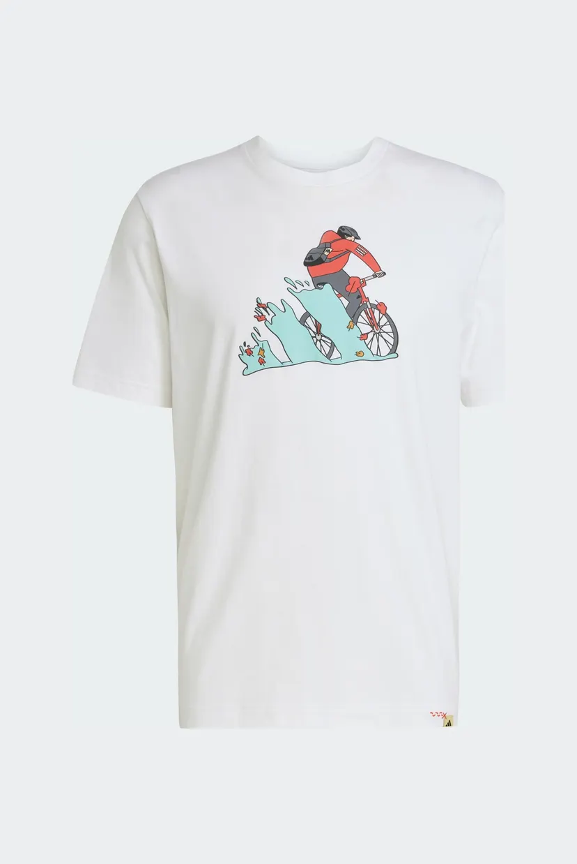 Мужская белая футболка Doodle Hunt Bike Graphic 6