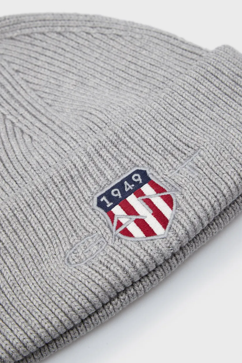 Чоловіча сіра шапка ARCHIVE SHIELD COTTON BEANIE 4