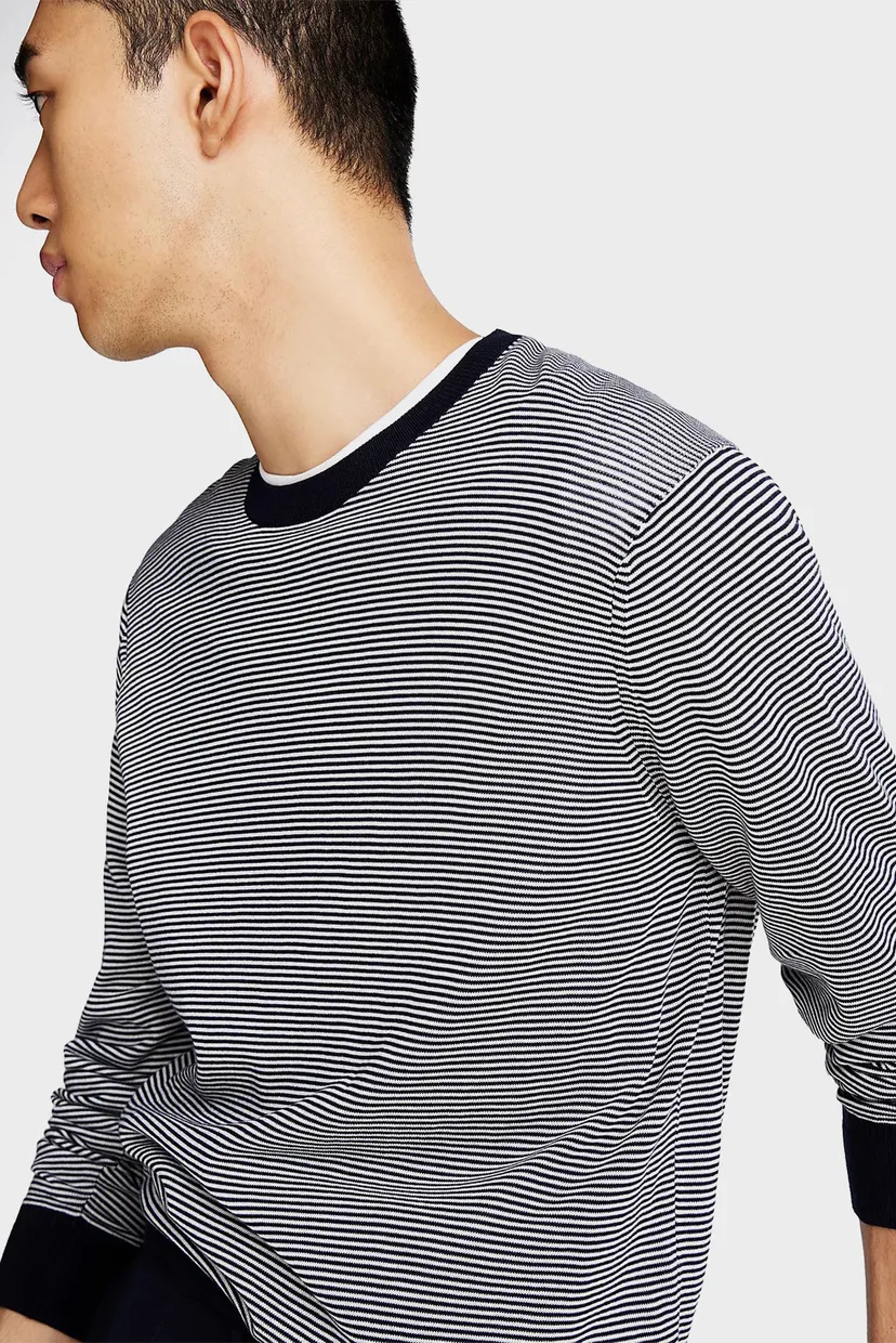 Чоловічий темно-синій джемпер у смужку DC COTTON LYOCELL CREWNECK 4