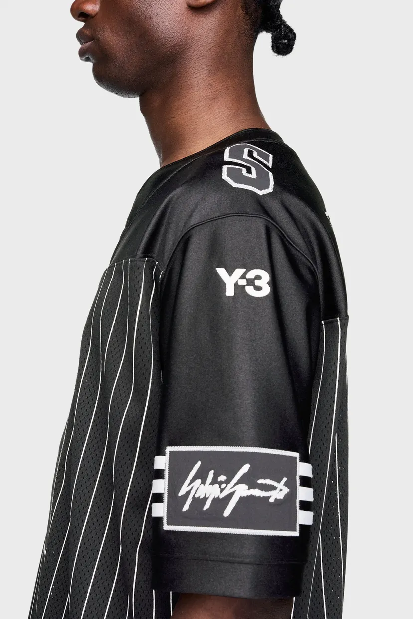 Черная футболка в полоску Y-3 ELITE 5 A FOOTBALL (унисекс) 6