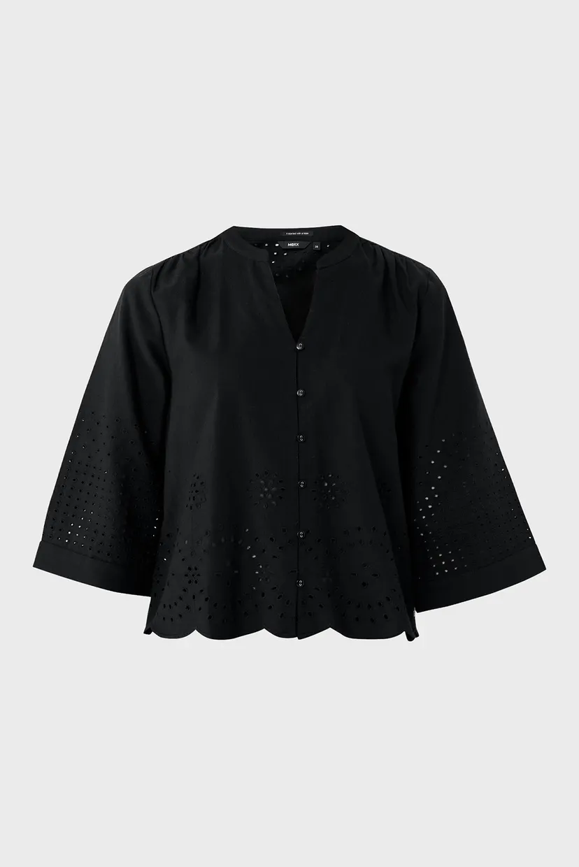 Жіноча чорна блуза Modern embroidery blouse 5