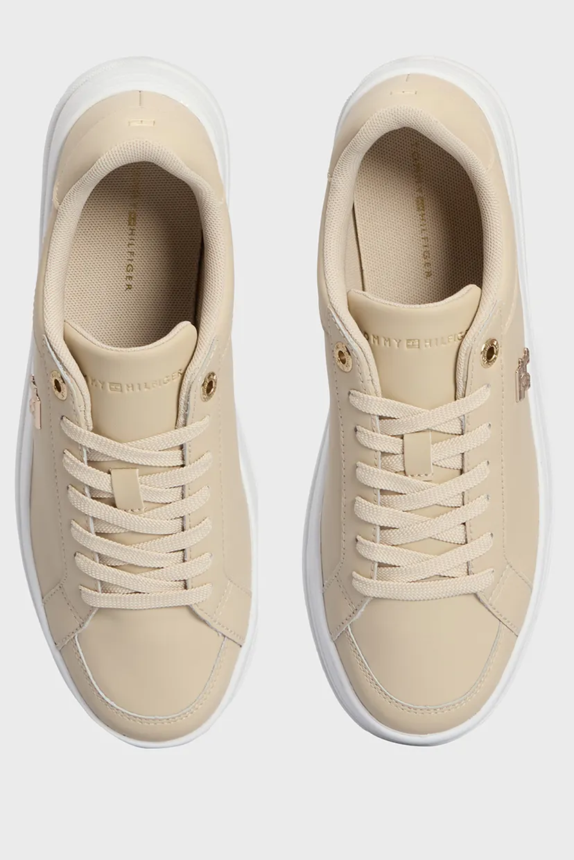 Жіночі бежеві снікерси TH PLATFORM SNEAKER LTHR 4