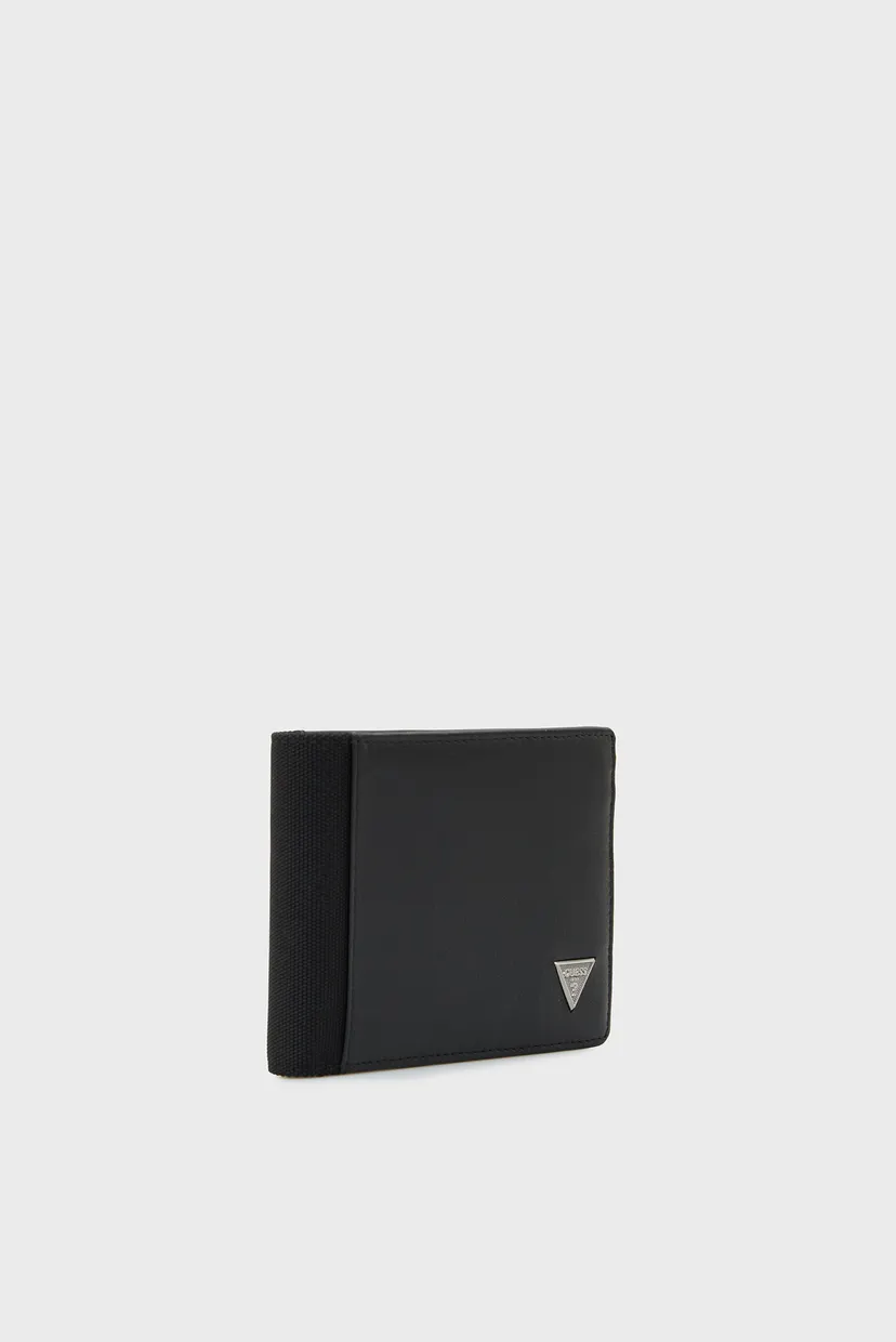 Мужской черный кожаный кошелек BERNA BIFOLD 3
