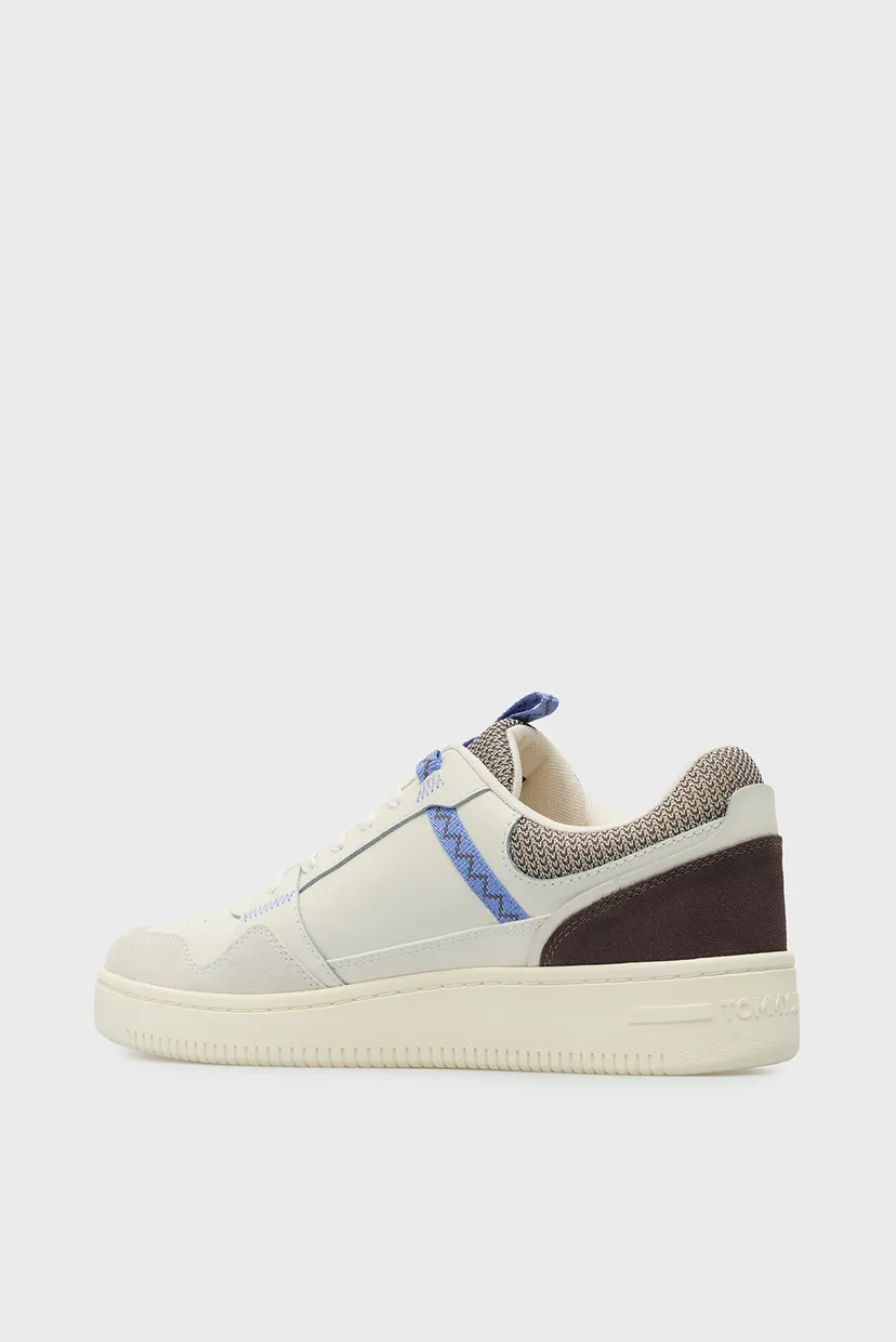 Мужские белые кожаные сникерсы RETRO BASKET 5