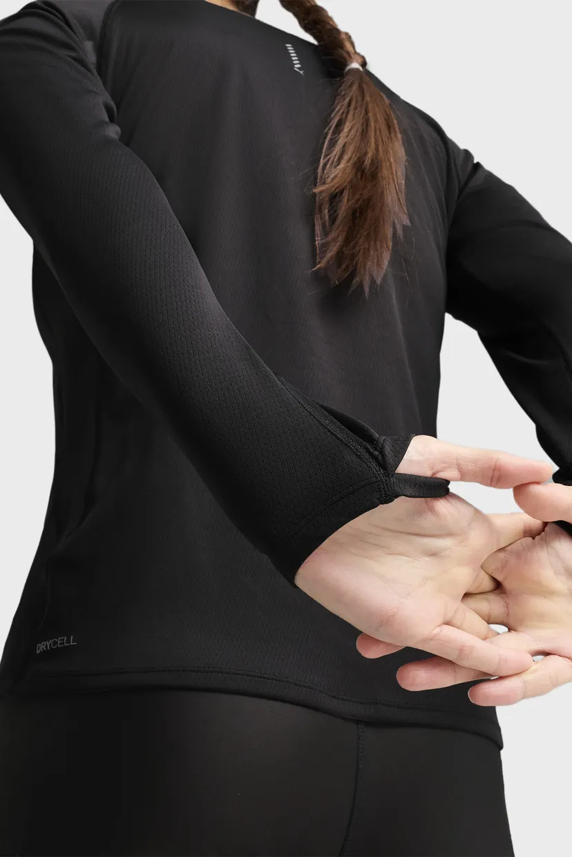 Женский черный лонгслив VELOCITY Long Sleeve Running Top Women 5