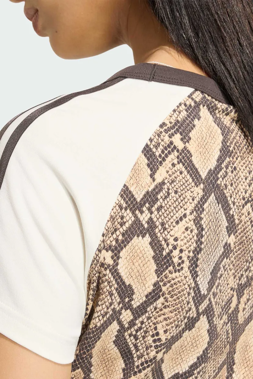 Жіноча бежева футболка з візерунком SNAKE PRINT CALI 4