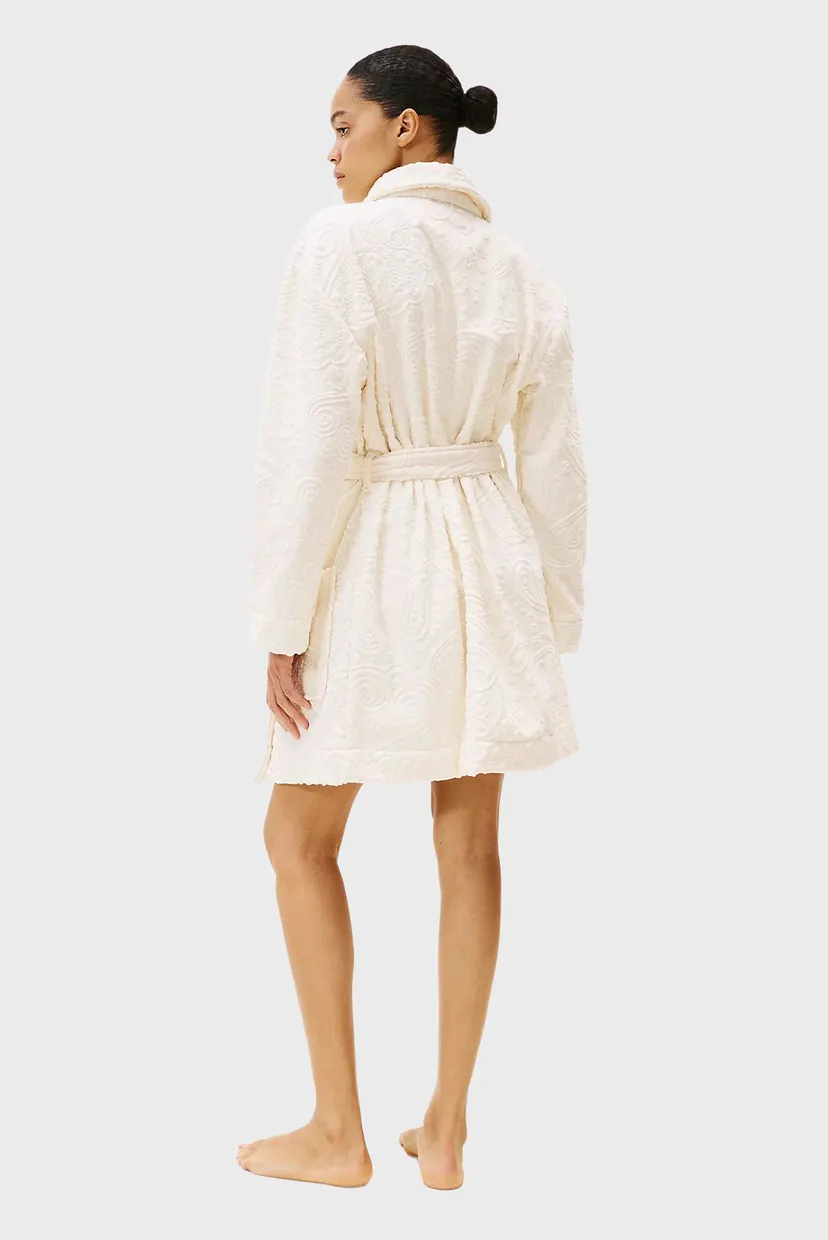 Женский белый халат JACQUARD 3