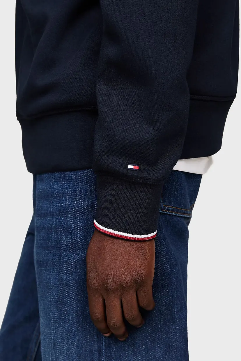 Мужской темно-синий свитшот TOMMY LOGO TIPPED CREWNECK 4