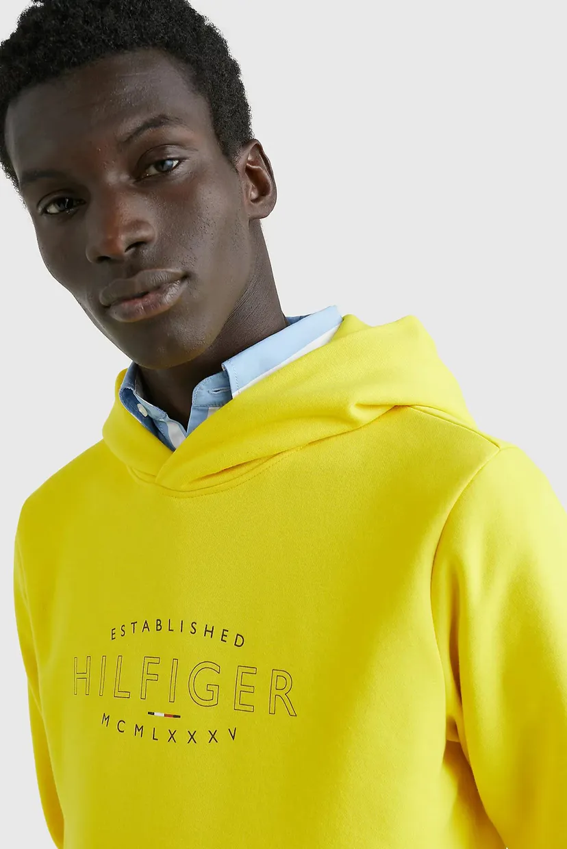 Мужское желтое худи HILFIGER CURVE LOGO 4