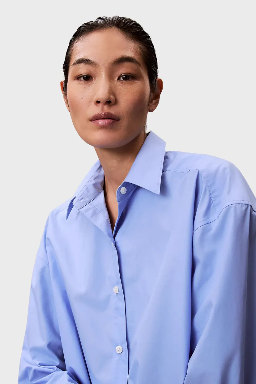 Женская голубая рубашка Poplin 5