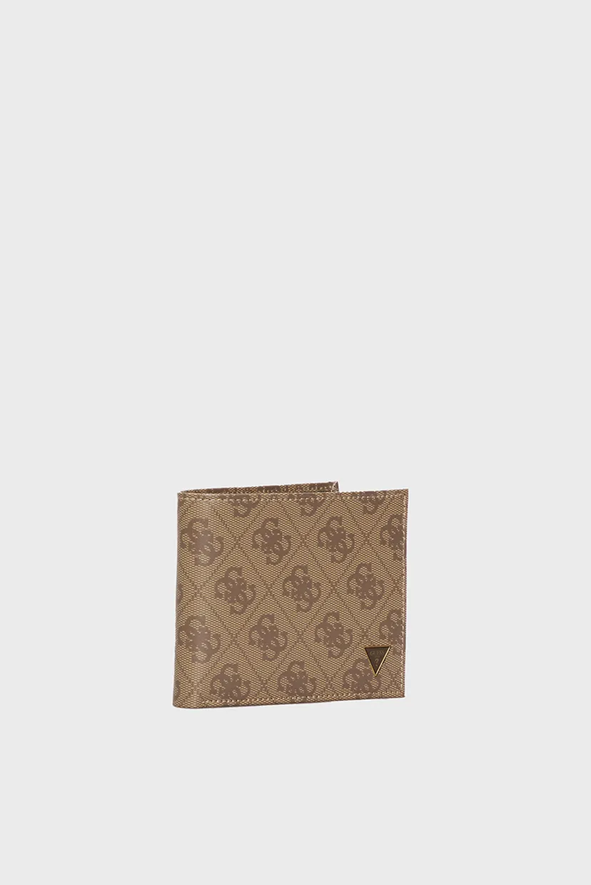 Чоловічий бежевий шкіряний гаманець з візерунком MITO BILLFOLD WITH COIN POCKET 3