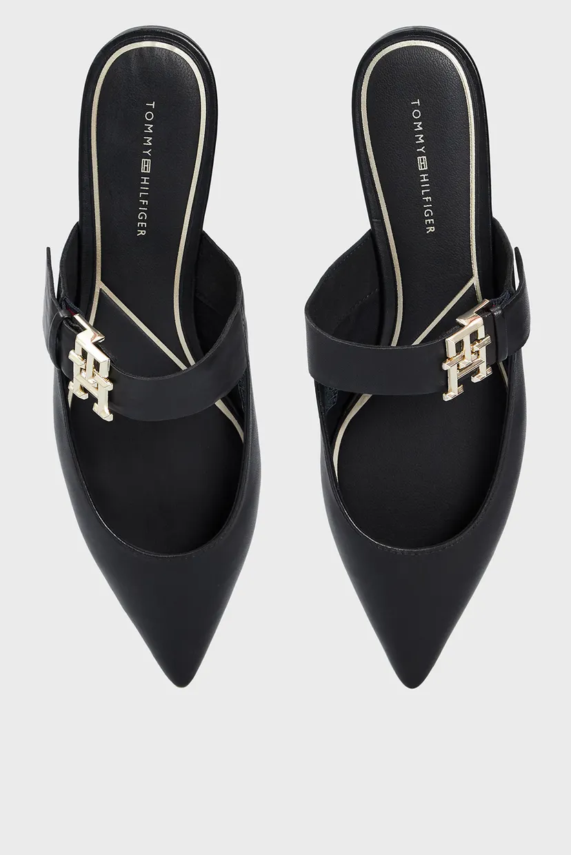 Женские черные кожаные мюли TH POINTY FEMININE MULE 4