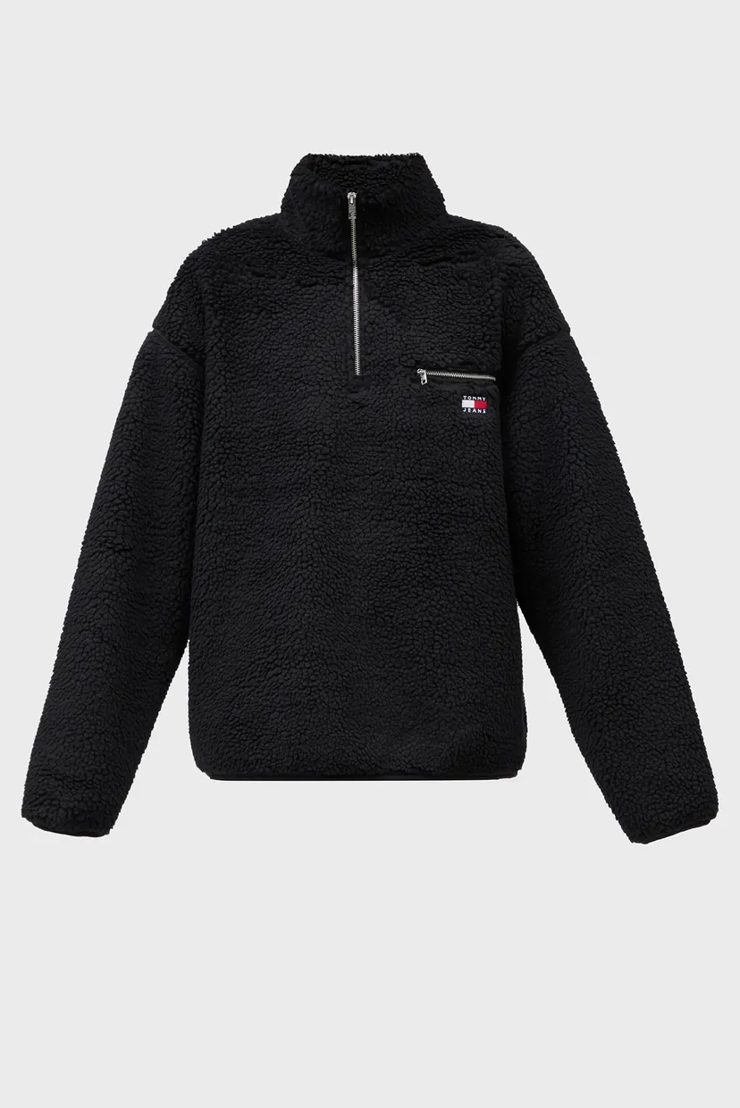 Мужская черная спортивная кофта TJM RLX TEDDY BADGE 1/4 ZIP EXT 4