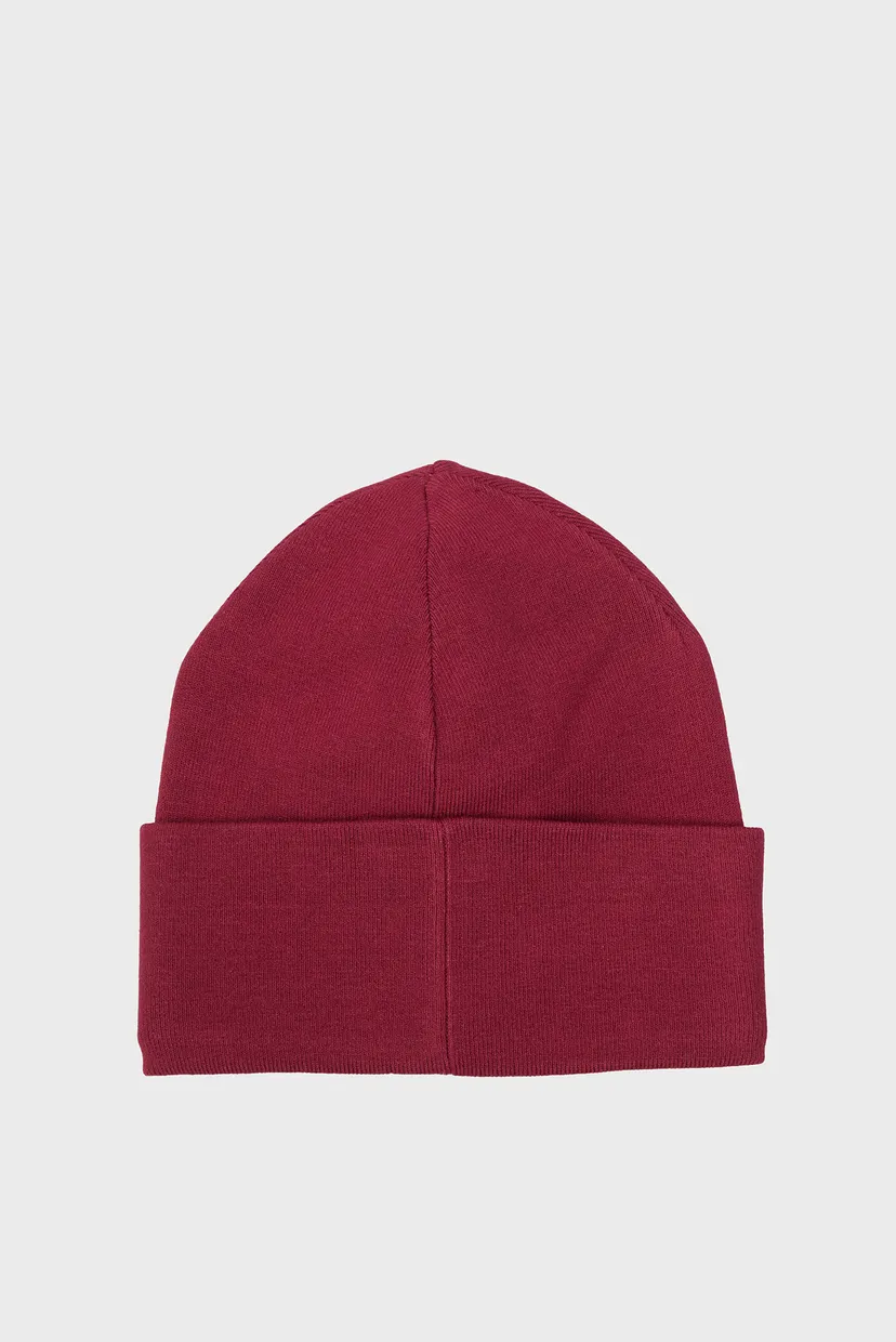 Мужская бордовая шапка FINE RIB BEANIE 3