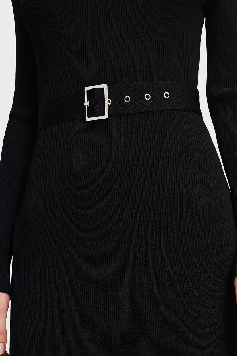 Женское черное платье LSLV BUCKLE BELT 4