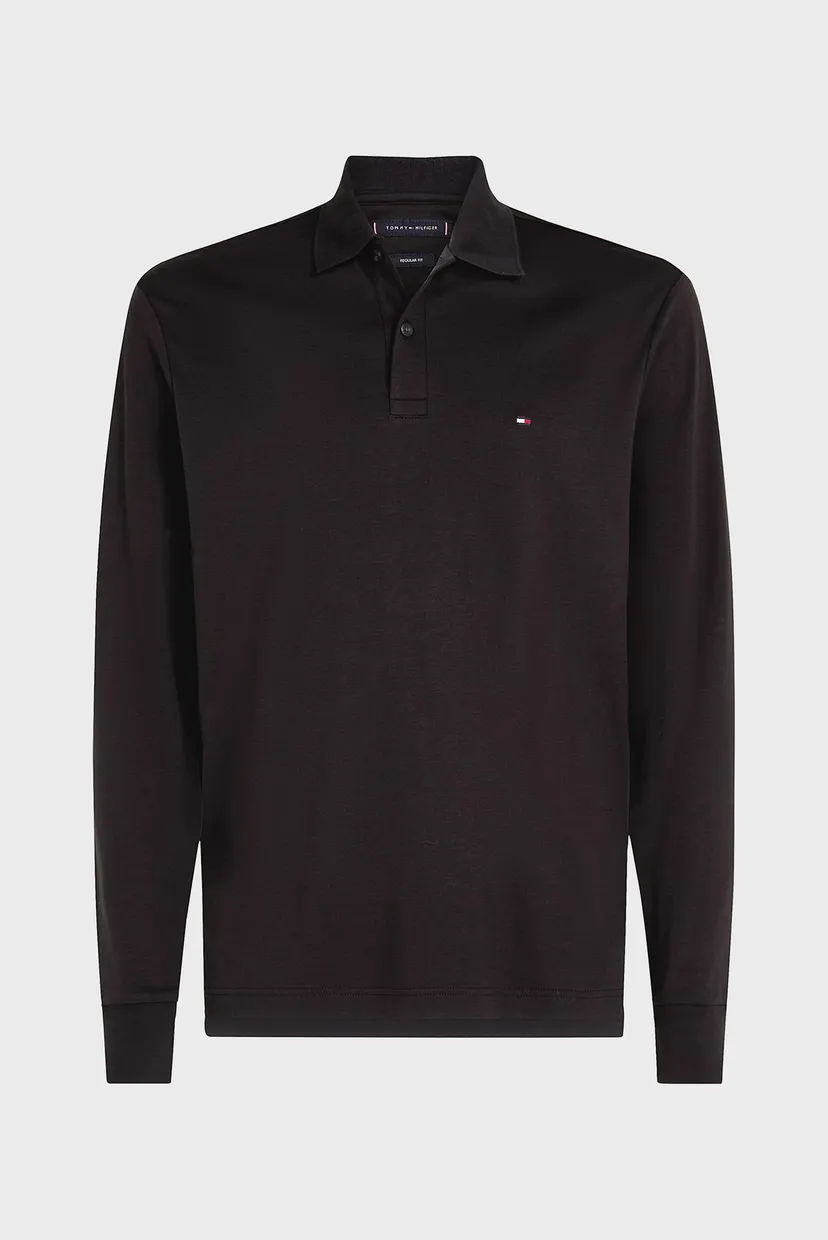 Чоловіче чорне поло L/S LIQUID COTTON REG POLO 5